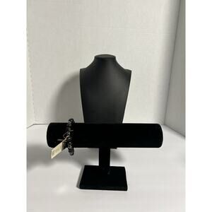 New Vintage Hematite Stretch Bead Black Happiness Strength Bracelet